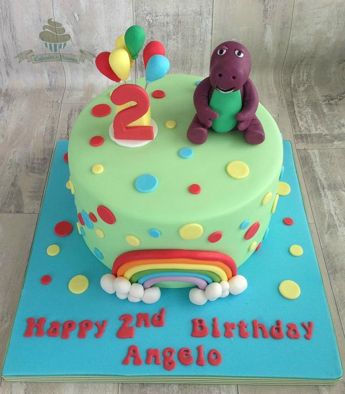 Barney themed cake