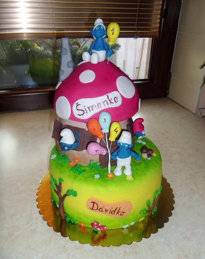The smurfs cake