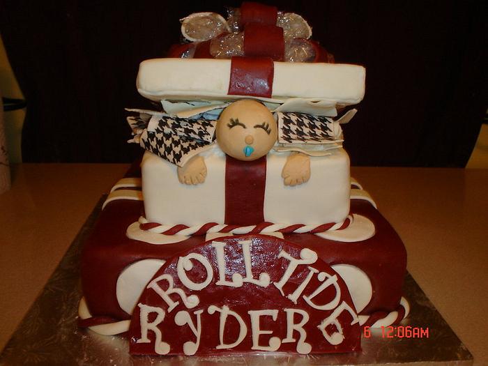 Alabama Baby in a Giftbox babyshower cake