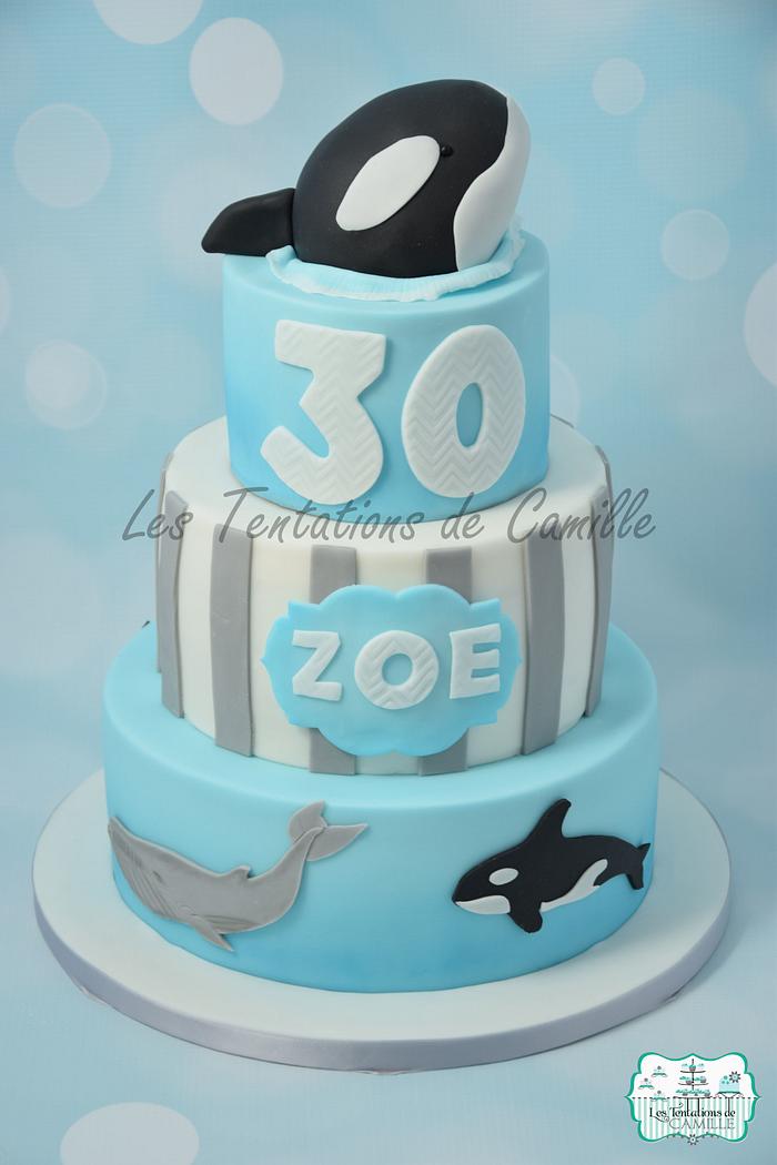Killer whale birthday cake