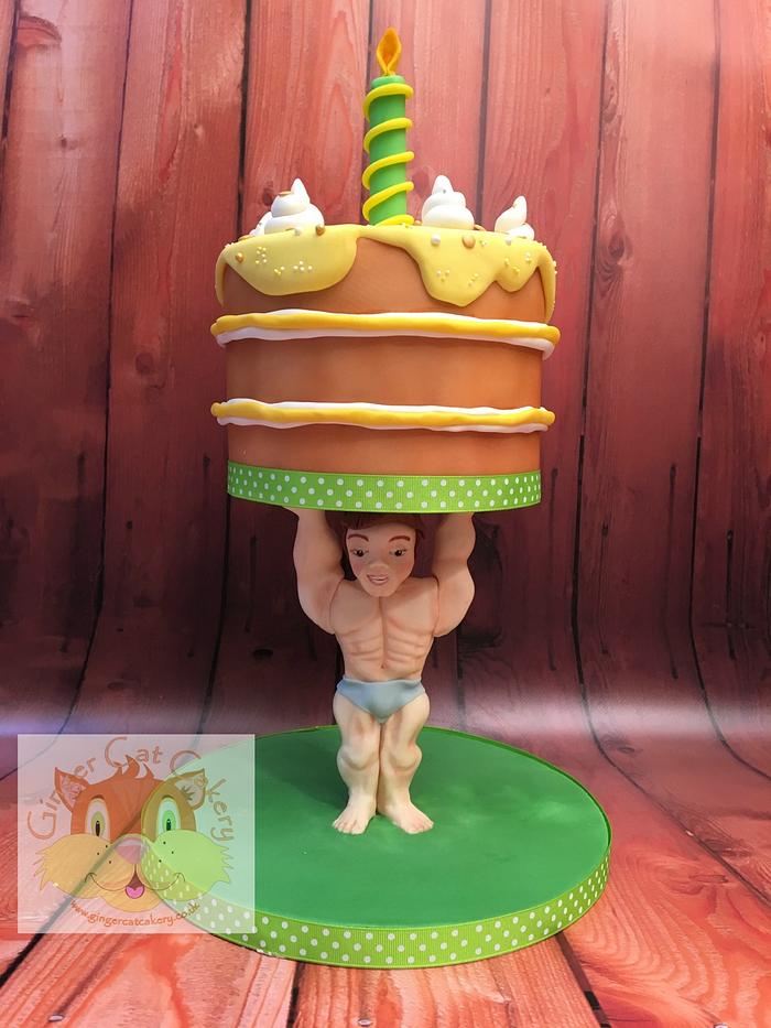 Strong man cake