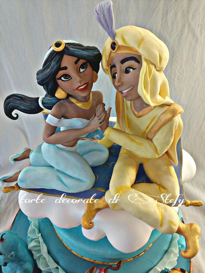 Jasmine and Aladdin topper cake 