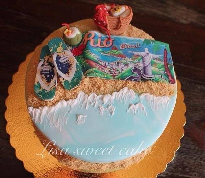 Brazil beach - Decorated Cake by Elisabethf - CakesDecor