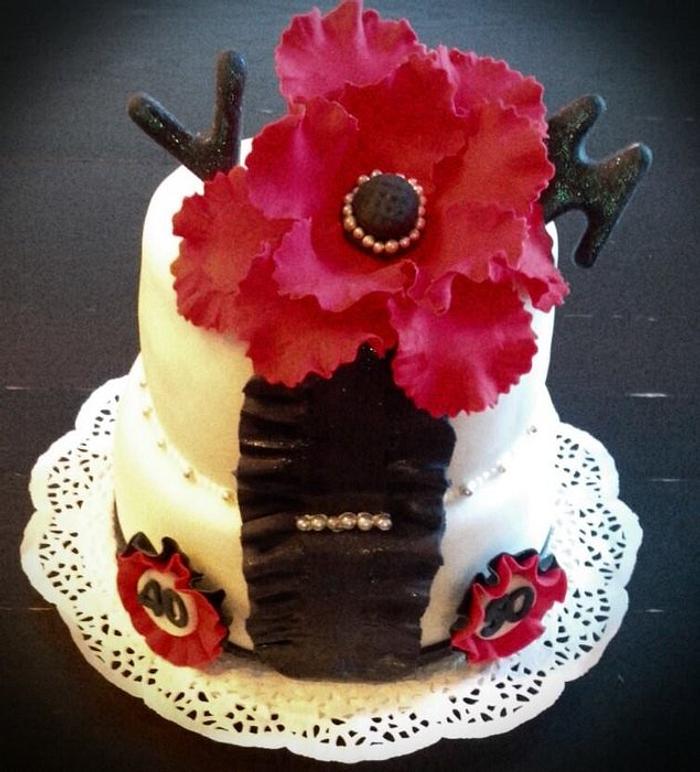 black and red cake spanish inspiration