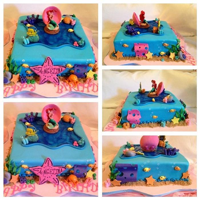 Under the sea!! Little Mermaid Birthday cake 
