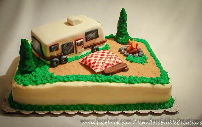 Camper Retirement Cake