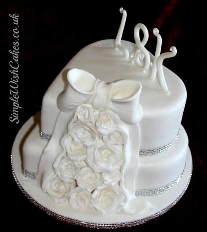 Two Tier Heart Wedding Cake