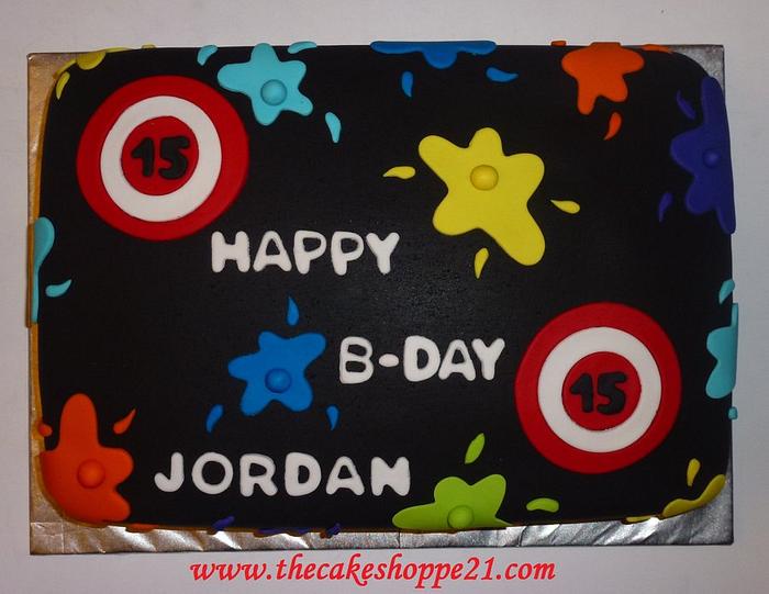 paintball themed cake