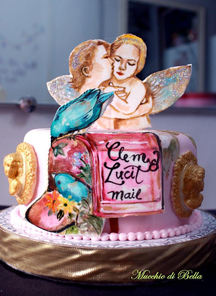 Angel Couple Anniversary Cake