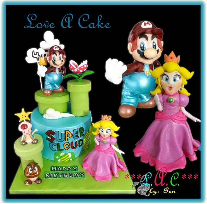 Super Mario-themed Birthday Cake