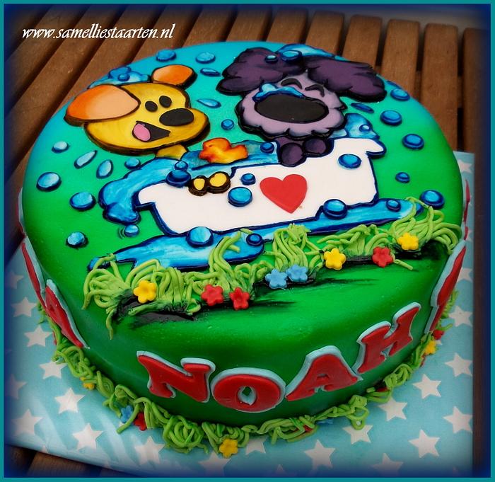 Puzzle cake with 'Woezel and Pip'
