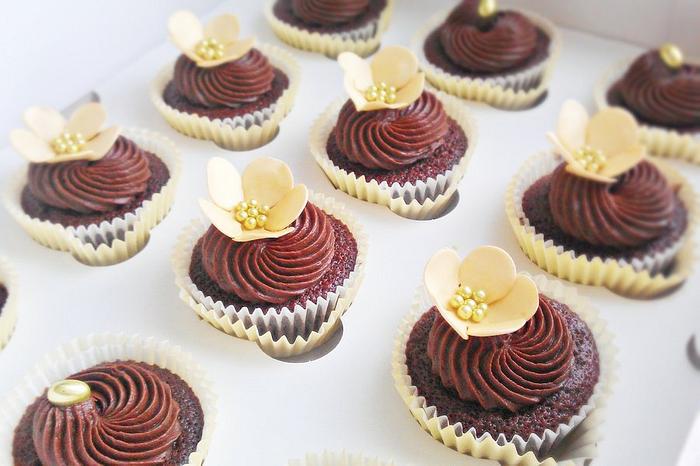 double chocolate corporate cupcakes 