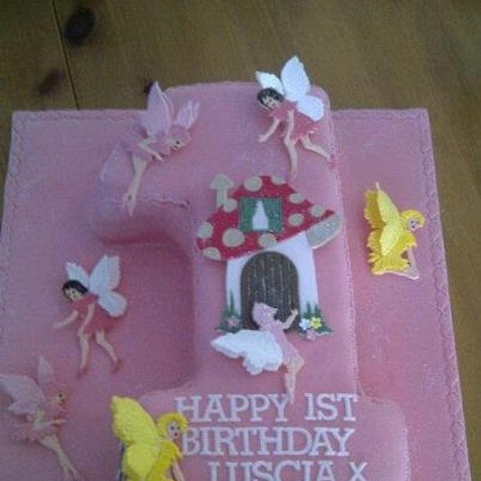 Fairy 1st birthday cake