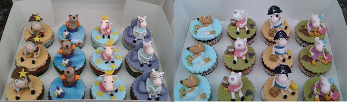 3D Pepp Pig and friends cupcakes