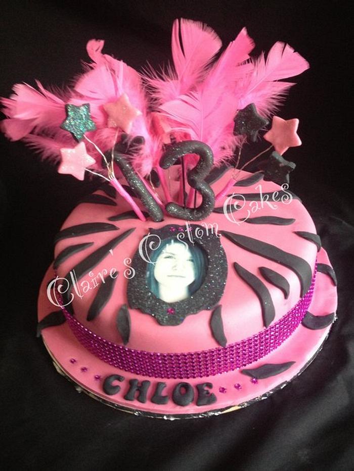 Funky pink 13th cake