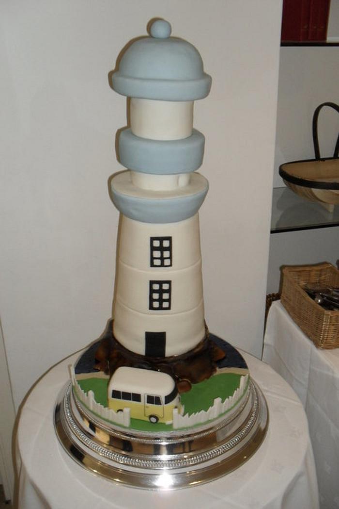 lighthouse wedding cake