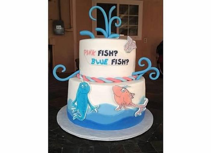 Fishing Theme Gender Reveal Cake Topper 