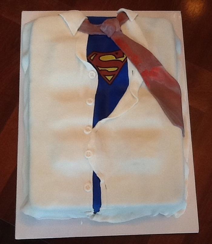 Superman grooms cake