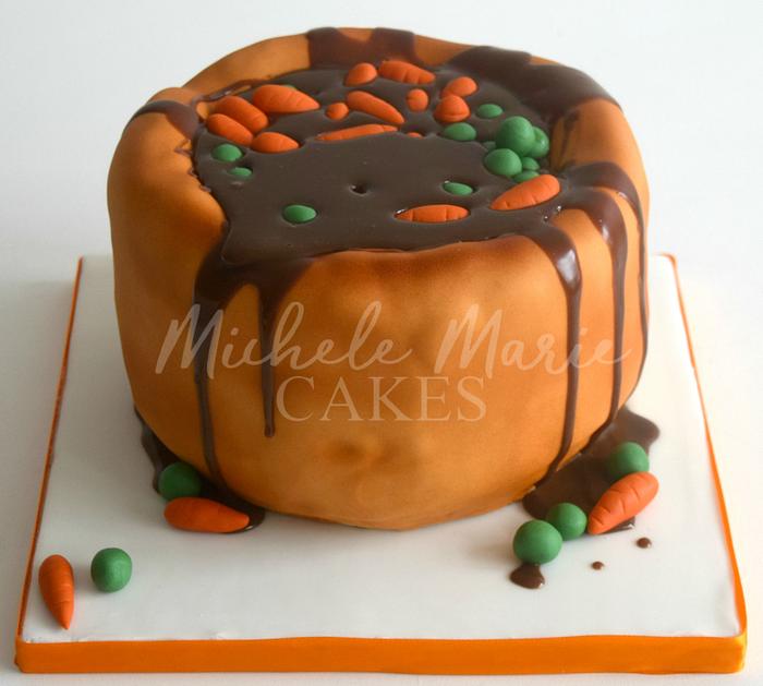 Yorkshire Pudding, Carrots, Peas and Gravy Cake
