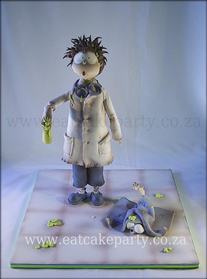 Mad scientist 3D cake