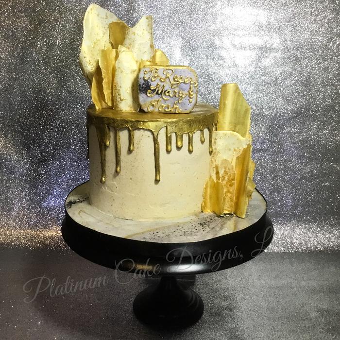 Chocolate and Gold Drip Cake