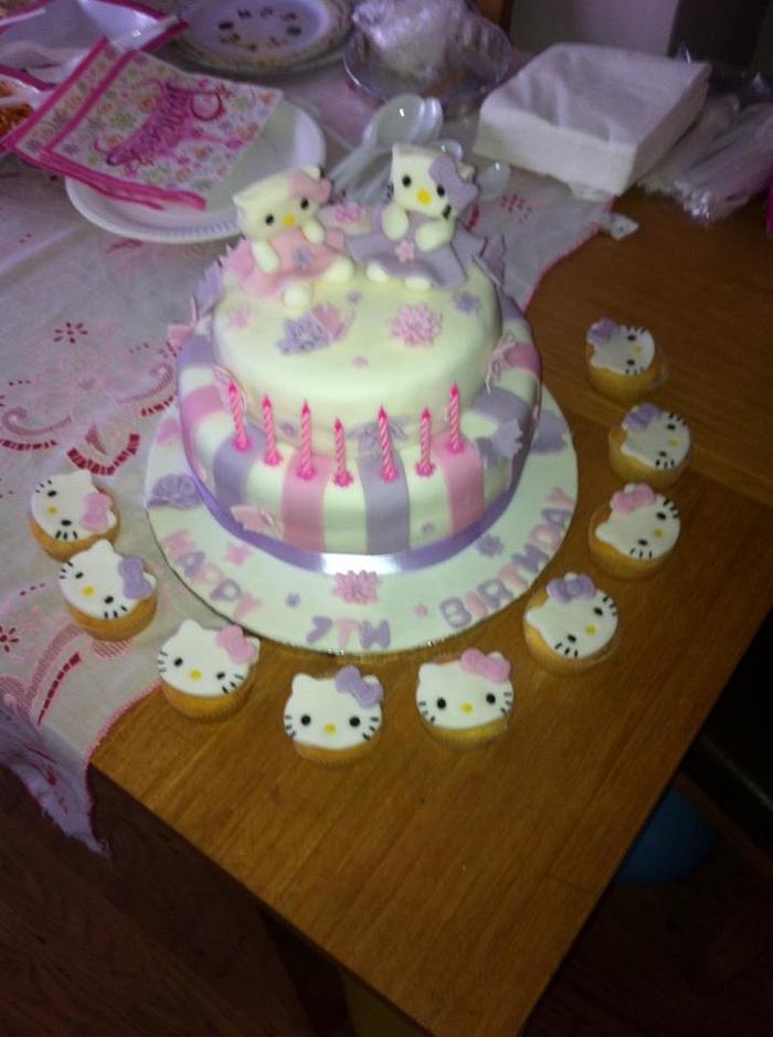 First two tiered cake :-) Hello Kitty