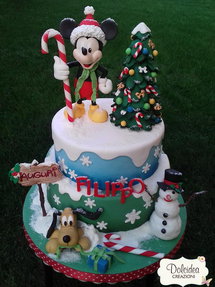 Disney Mickey Mouse Christmas cake