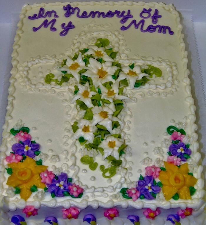 memorial cross cake butttercream