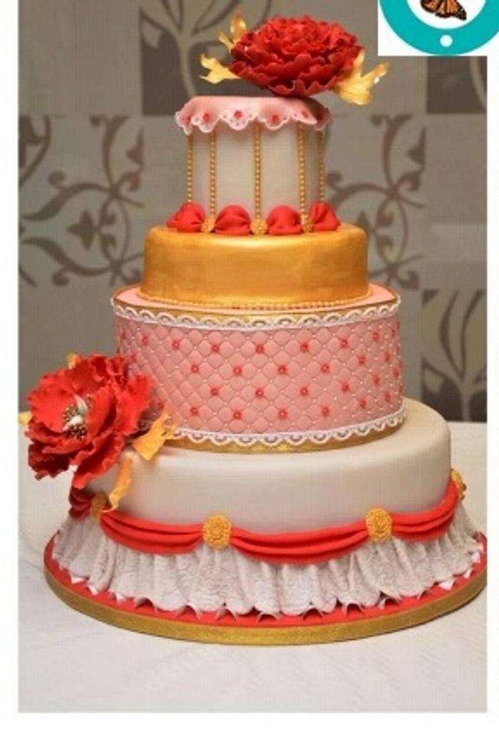 Vintage style wedding cake