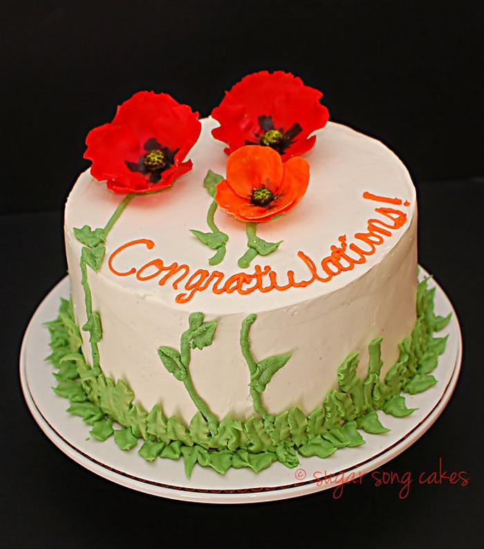 Happy Poppies Celebration Cake