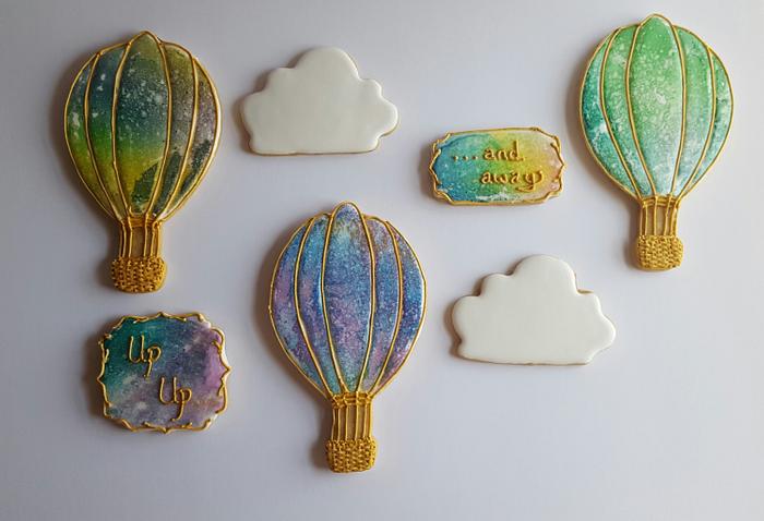 Watercolor Hot Air Balloon Cookies