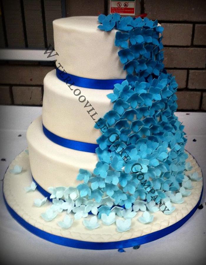 Hydragea Ombre Wedding Cake