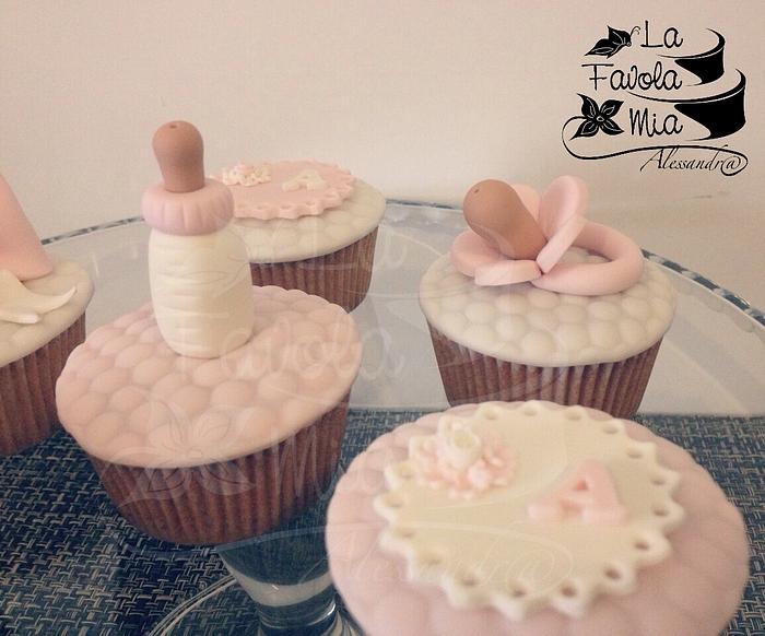 Baby Girl Birth Cupcakes 