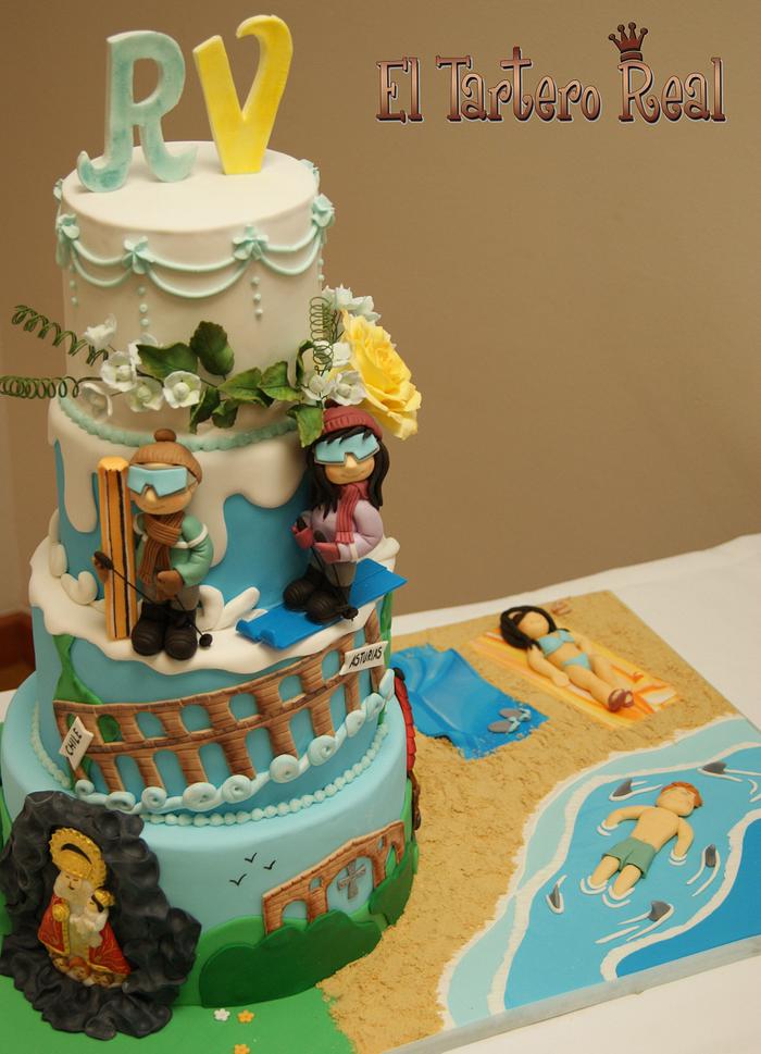 multi-tematic wedding cake