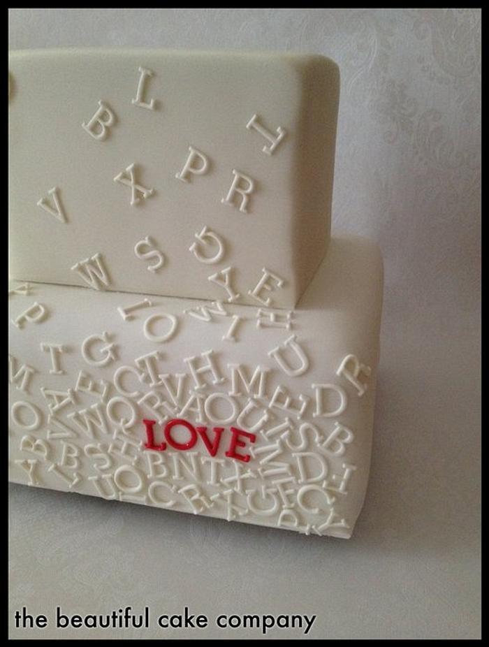 Scrambled Letters cake