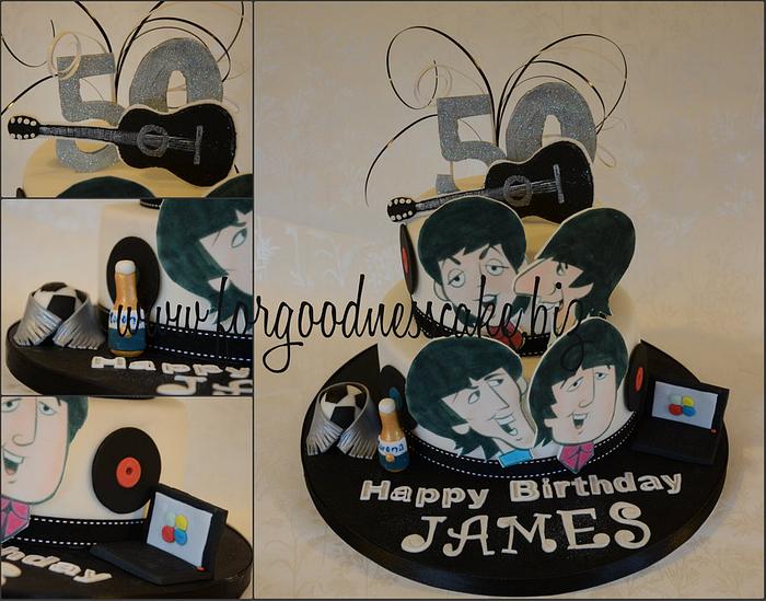 Beatles themed cake