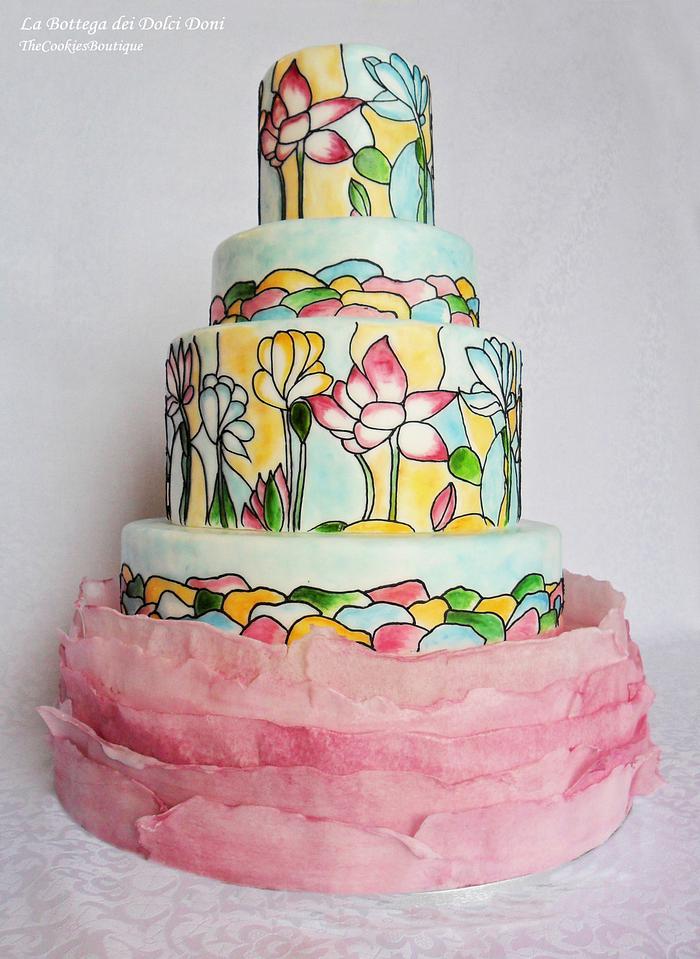 Cake tiffany stained glass style