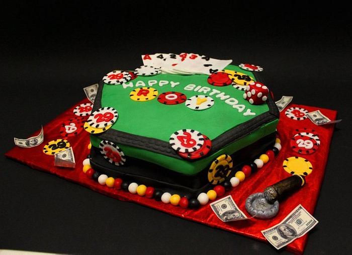 Poker birthday cake