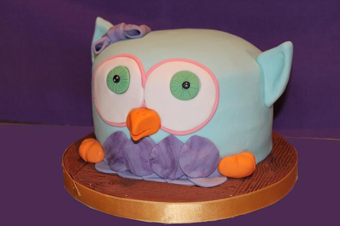 Tarta sencilla de buho, Simple owl cake 