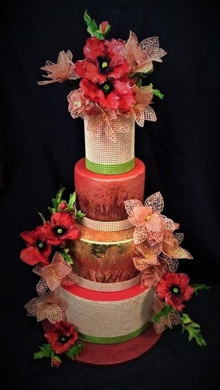 Cake with poppies