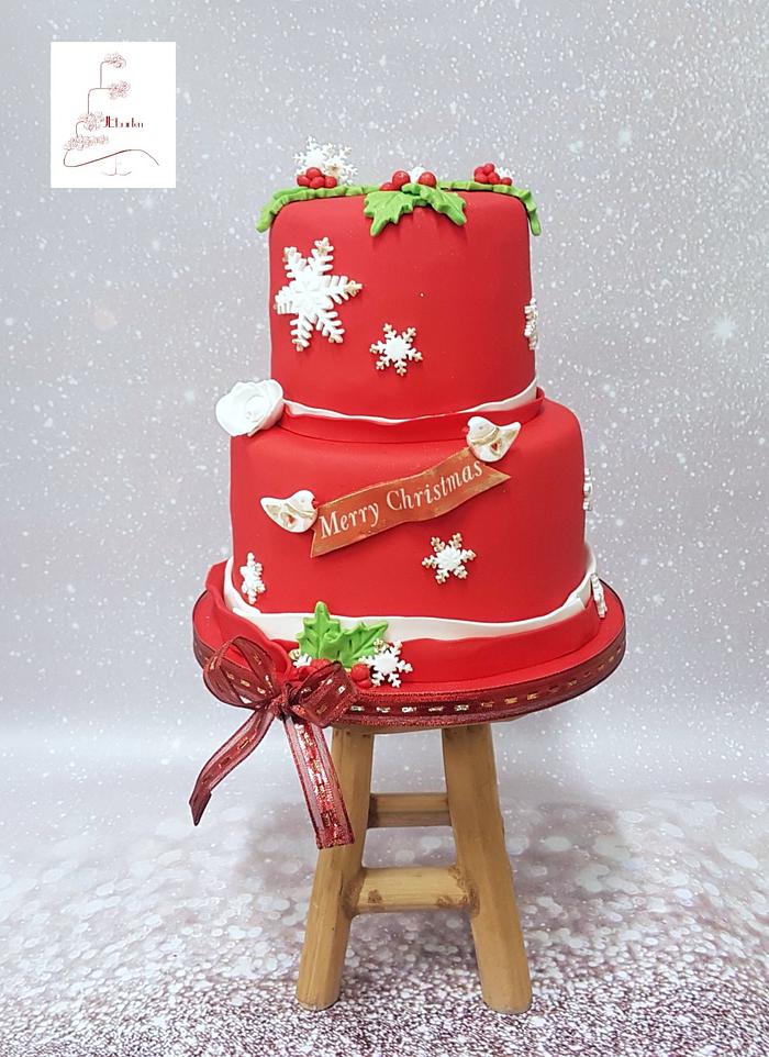Red christmas cake