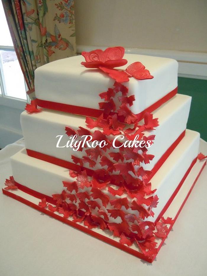 Butterfly wedding cake