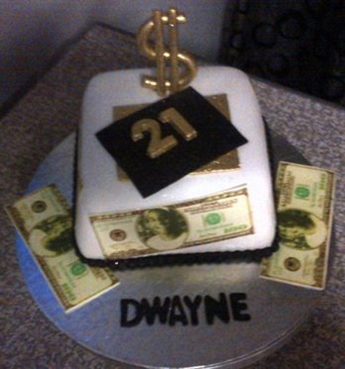 21st Dollar Bill Cake