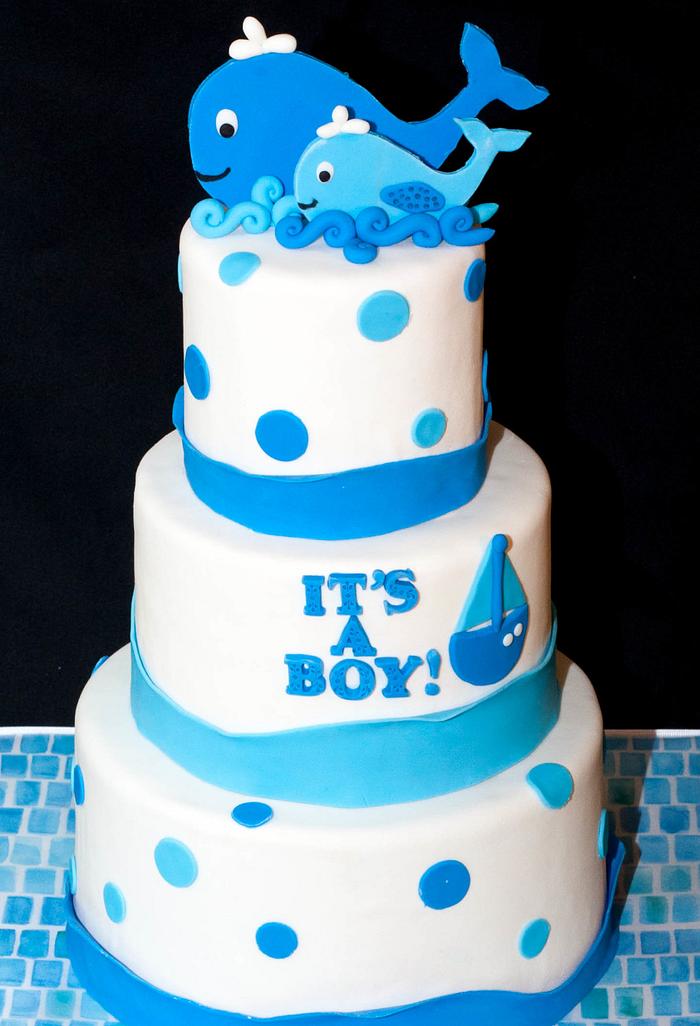 Whale Baby shower cake