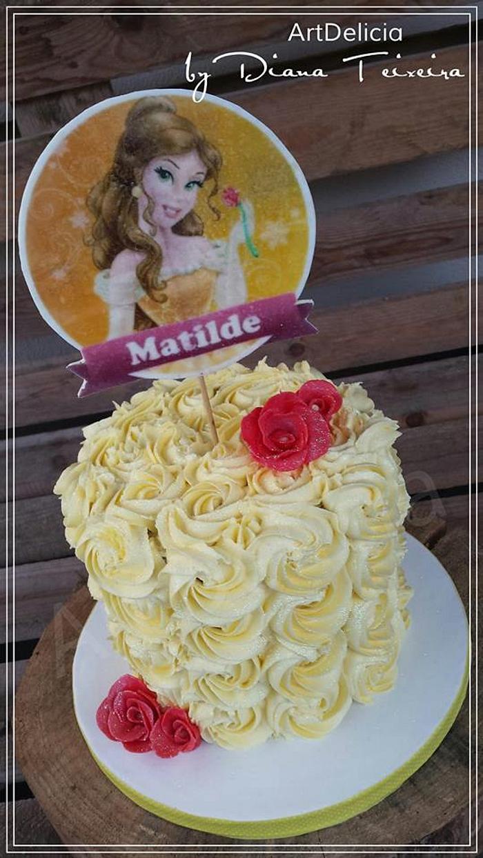 Bolo Princesa Bela - Belle Cake (Beauty and the Beast) - - CakesDecor