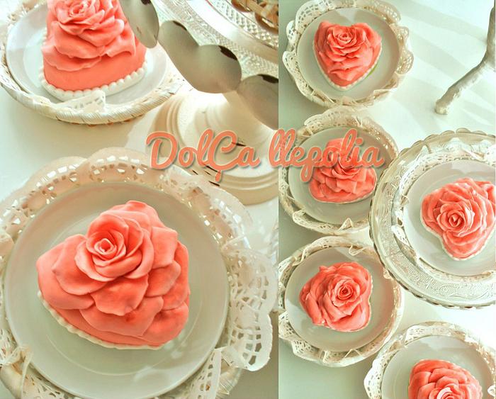 Pink heart cakes