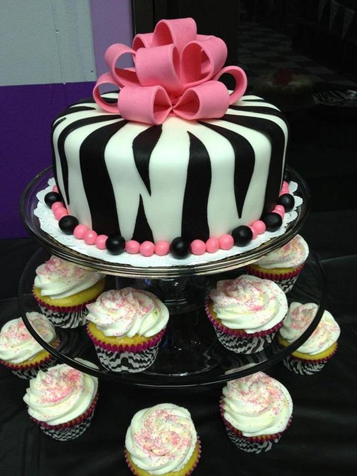 Zebra Cake and Cupcakes