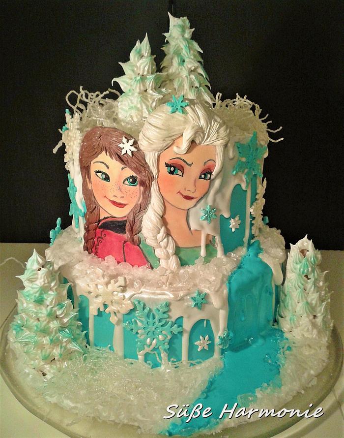 Elsa und Anna Birthday Cake