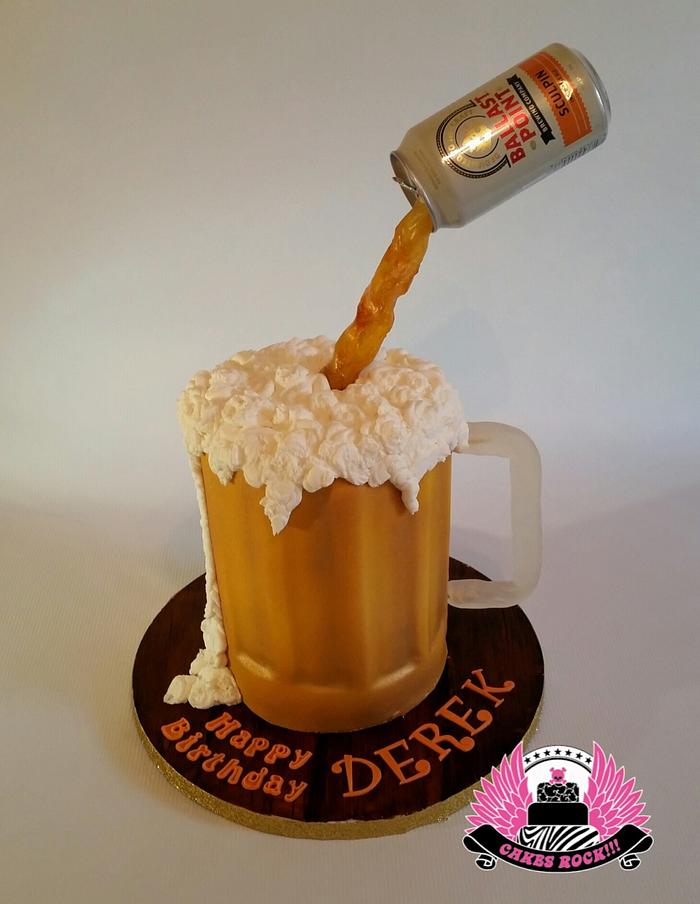 Gravity-defying Beer Mug Cake
