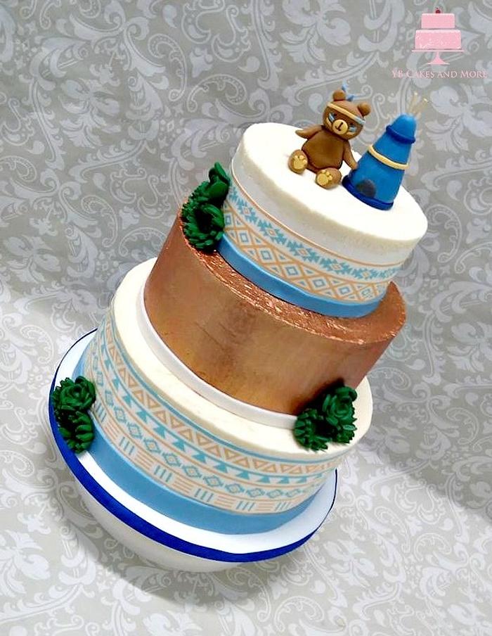 Baby Indian Cake with Aztec Print